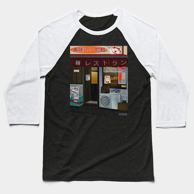 Japanese Ramen Cafe Baseball T-Shirt by SorokinaAnny